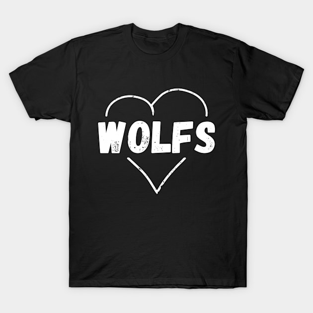 Wolfs Inside Vintage Heart, Love Wolfs T-Shirt by Liquids